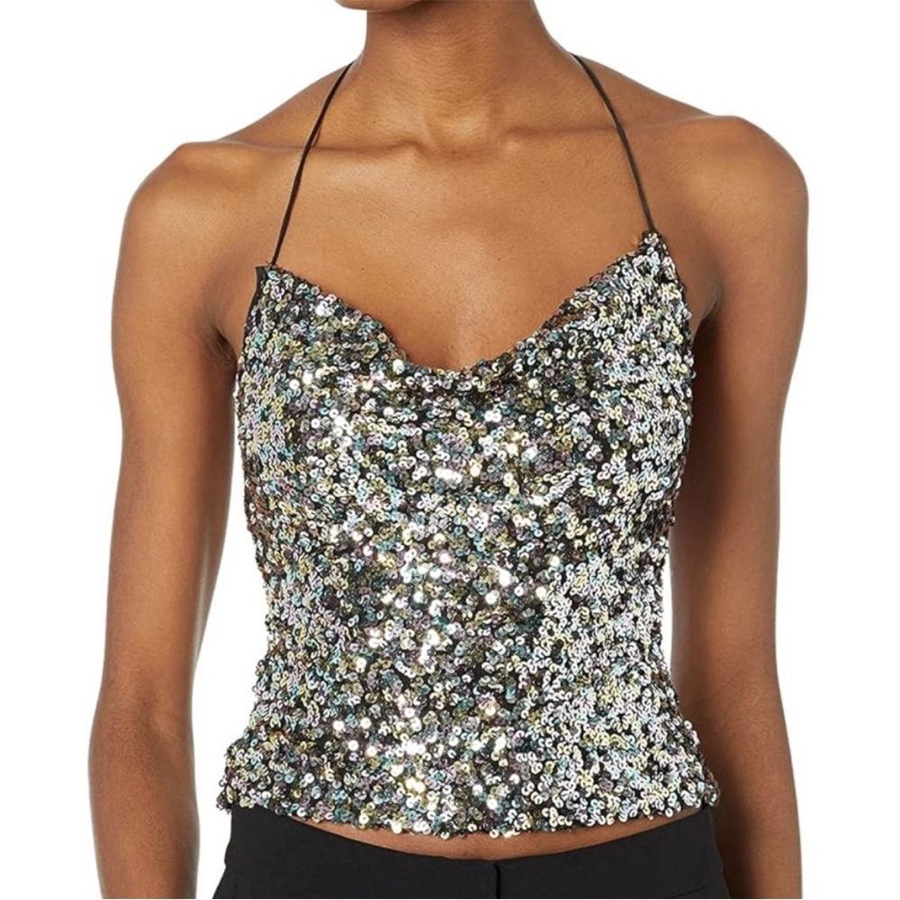 Astr The Label Alicia Sequin Top Size S